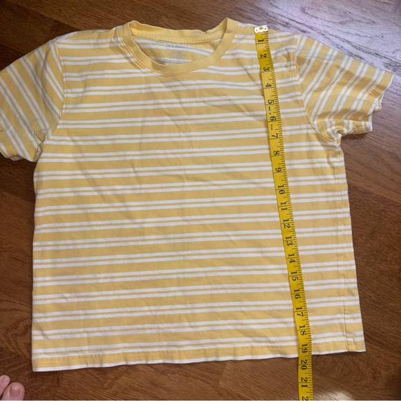 L.L. Bean butter Yellow & White Striped Tee XS - Picture 3 of 5